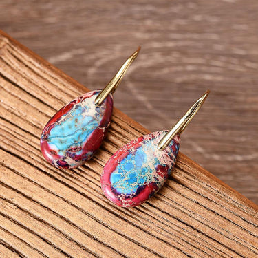 Holiday Spirit Jasper Teardrop Earrings-Your Soul Place